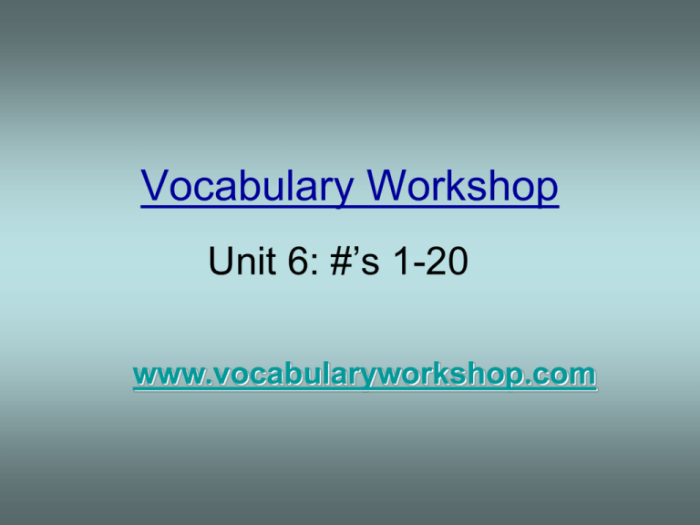 Vocabulary workshop unit 6 level c