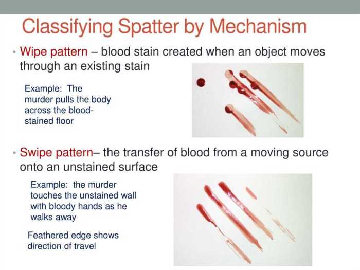 Spatter blood forensic