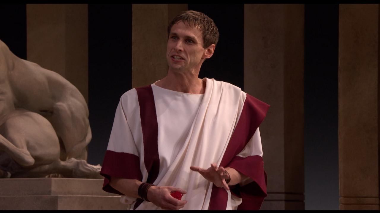 How does brutus respond to cassius's attack on caesar