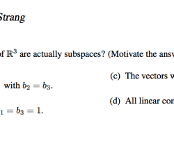 Subspaces subsets which these linear algebra stack